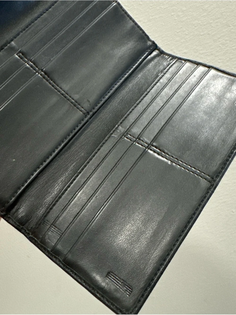 Coach Black Leather Clutch with Buckle Accent